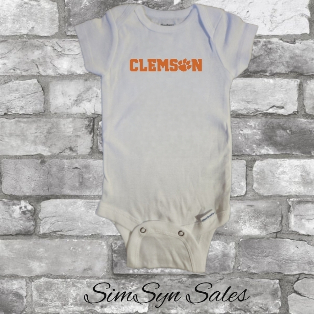 Clemson Tigers Unisex Baby Onesie Onepiece Bodysuit 0-3 Months New